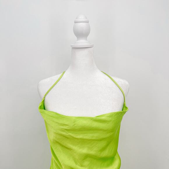 Rat & Boa Lima Dress Green Cowl Neck Long Slip Medium - Picture 8 of 8